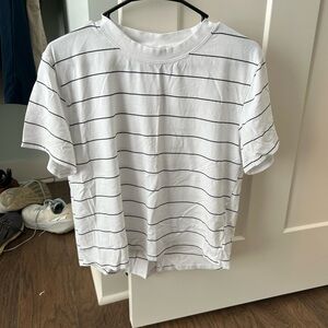 CALIA by Carrie Underwood White Tee with Black Stripes